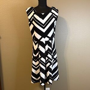 Tiana B. Monochrome Zigzag Mini Dress